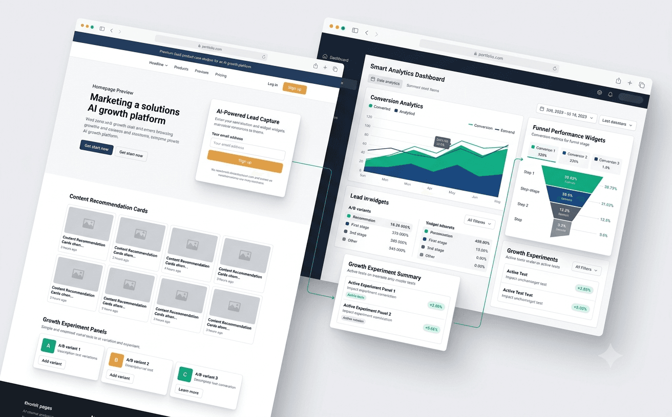 AI Growth Website case study mockup