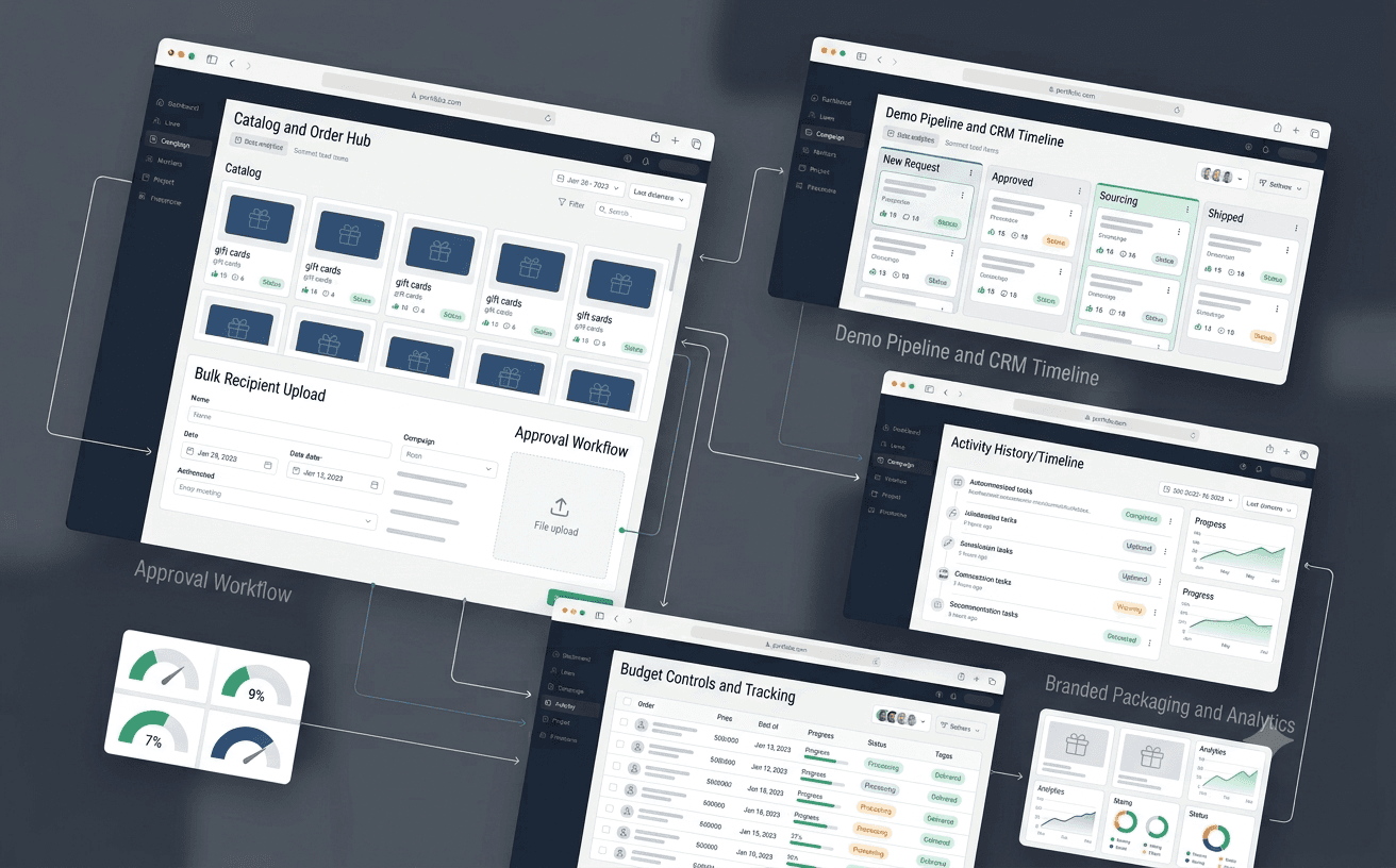 Corporate Gifting Platform case study mockup