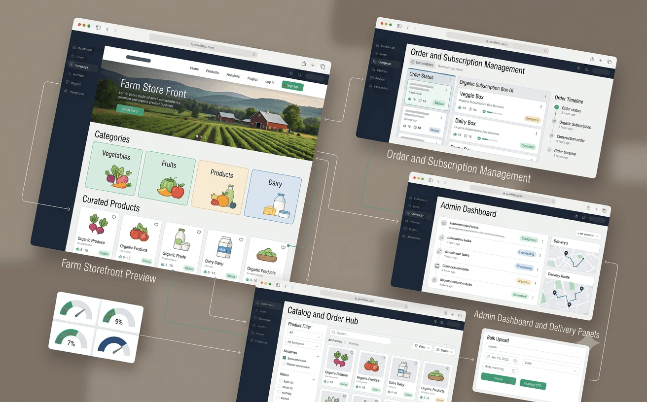 Cosy Creek Farms case study mockup
