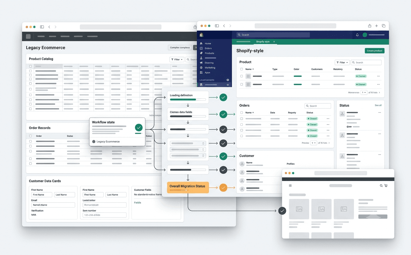 Magento to Shopify Migration interface preview