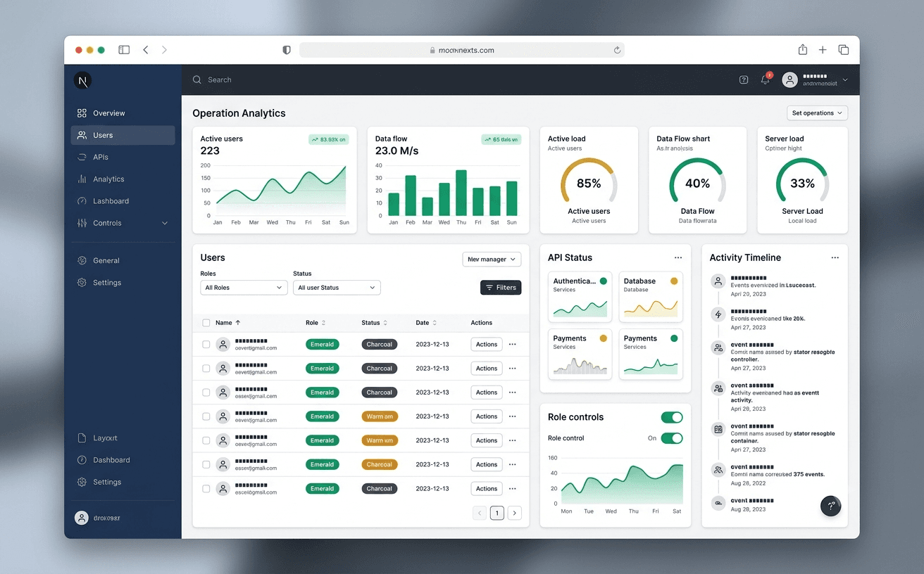 Next.js Custom Admin Dashboard case study mockup