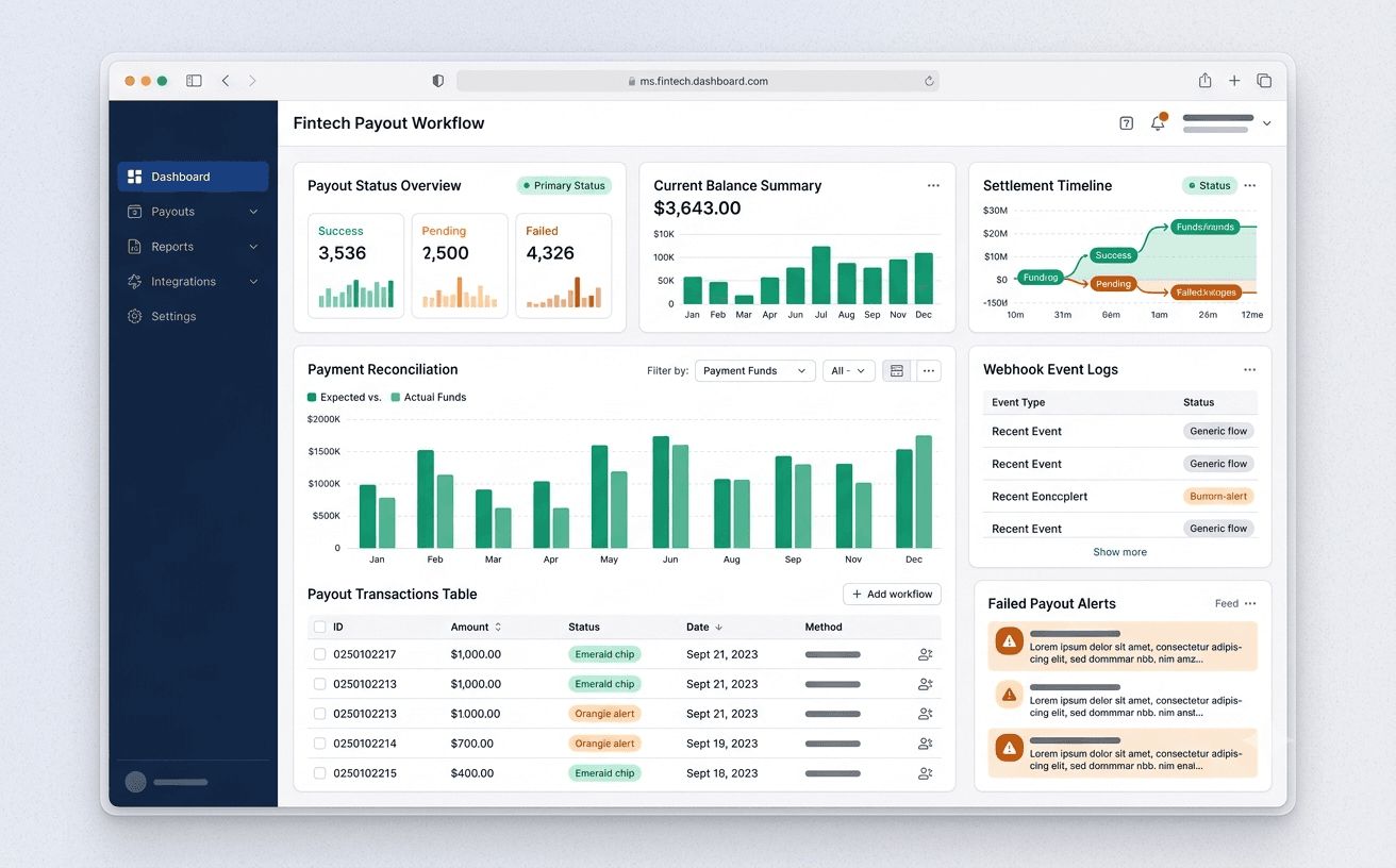 Stripe Payout Integration case study mockup
