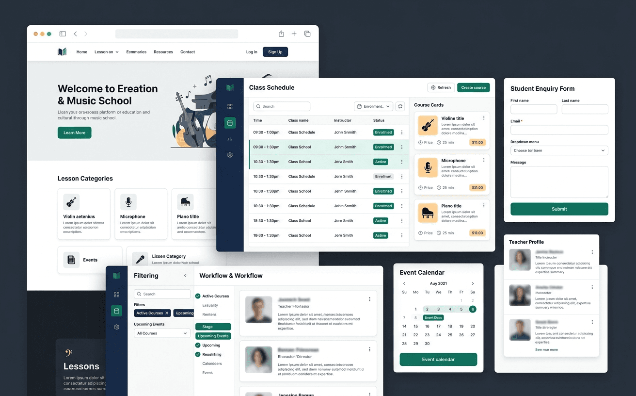 Tamanna Sangeet Vidyalaya case study mockup